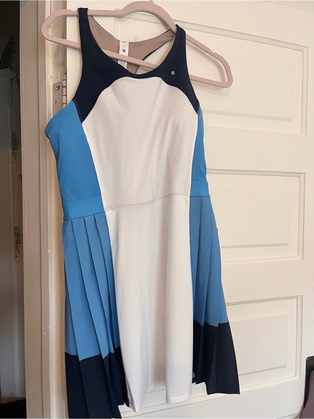 lululemon athletica Light Blue & White Court Champ Racerback Tennis Dress